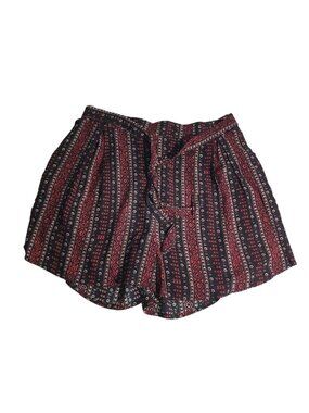 Rue Plus Womens 2X Lightweight Printed Rayon Shorts Elastic Waistband Black Red